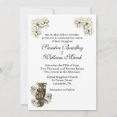 Golden Owl Cream Flowers Kaart (Voorkant)