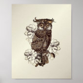 Golden Owl Cream Orchids Poster (Voorkant)