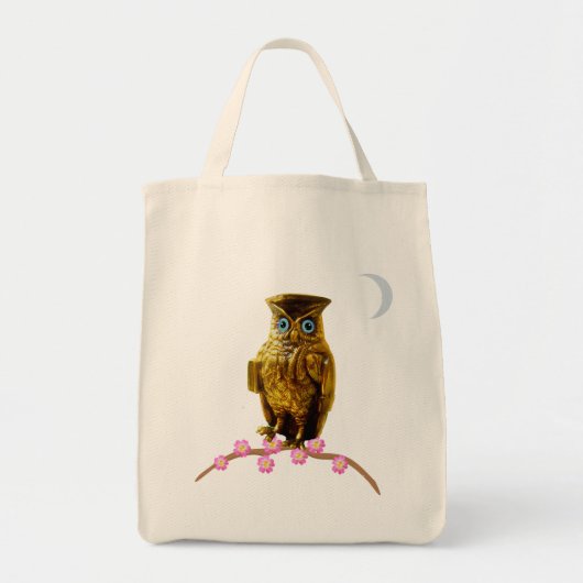 Golden Owl en Crescent Moon Tote Bag (Voorkant)