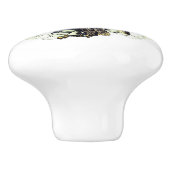 Golden Owl Green Orchids Keramische Knop (Zijkant)