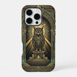 Golden Owl Guardian | iPhone 16 Pro Hoesje