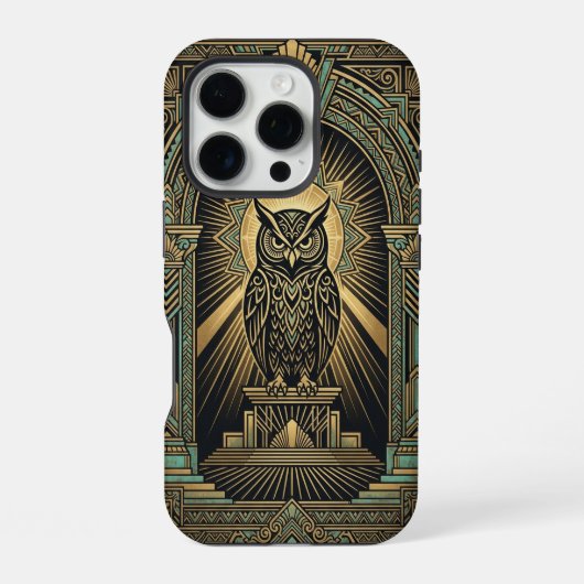 Golden Owl Guardian | iPhone 16 Pro Hoesje (Achterkant)