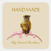 Golden Owl Handmade Sticker (Voorkant)