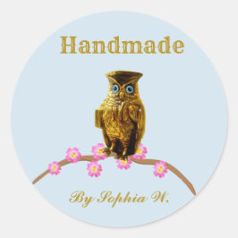 Golden Owl Handmade Sticker