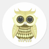 Golden Owl Ronde Sticker (Voorkant)