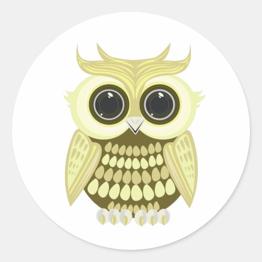 Golden Owl Ronde Sticker (Voorkant)