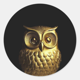 Golden Owl Ronde Sticker