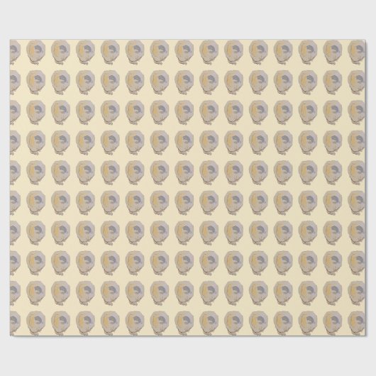Golden Oyster Waterverf Pattern Cadeaupapier (Vlak)