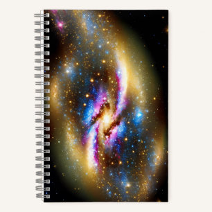 Golden Paars Blue Galactic Cosmos Sky Galactic Notitieboek