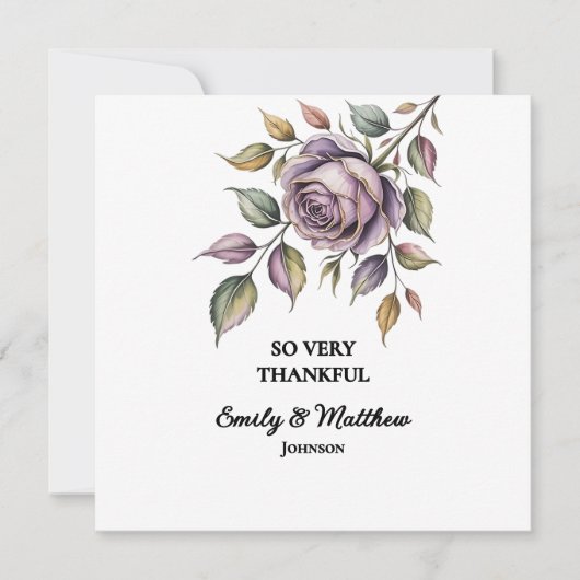 Golden Paarse Roos Designer bedankkaart (Voorkant)