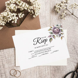 Golden Paarse Roos Designer RSVP-kaarten RSVP Kaartje
