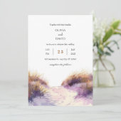 Golden Paarse Zonsondergang Zandduinen Strand Brui Kaart (Staand voorkant)