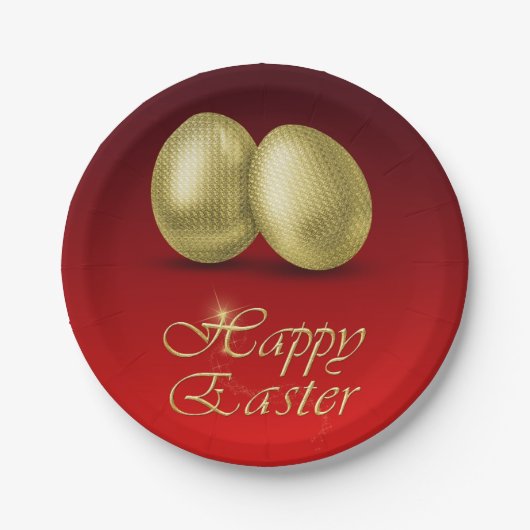 Golden paaseieren - Bord van papier (Voorkant)