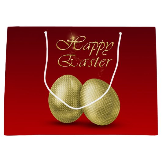 Golden paaseieren - Grote Gift Bag Groot Cadeauzakje (Voorkant)