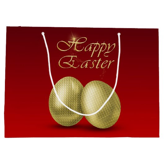 Golden paaseieren - Grote Gift Bag Groot Cadeauzakje (Achterkant)
