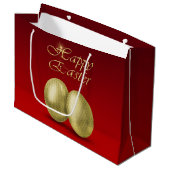 Golden paaseieren - Grote Gift Bag Groot Cadeauzakje (Voorkant Gekanteld)