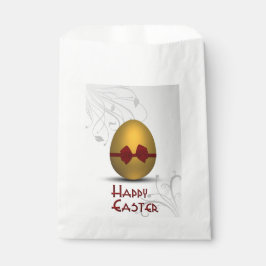 Golden paaseieren met boomgrilpatroon bedankzakje