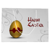 Golden paaseieren met boomgrilpatroon groot cadeauzakje (Achterkant)