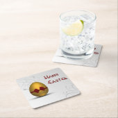 Golden paaseieren met boomgrilpatroon kartonnen onderzetters (Insitu)