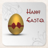 Golden paaseieren met boomgrilpatroon kartonnen onderzetters (Voorkant)