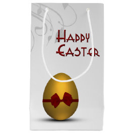 Golden paaseieren met boomgrilpatroon klein cadeauzakje