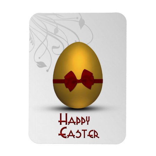 Golden paaseieren met boomgrilpatroon magneet (Verticaal)