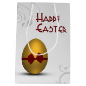 Golden paaseieren met boomgrilpatroon medium cadeauzakje (Achterkant)