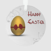 Golden paaseieren met boomgrilpatroon ornament (achterkant)