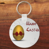 Golden paaseieren met boomgrilpatroon sleutelhanger (Voorkant)