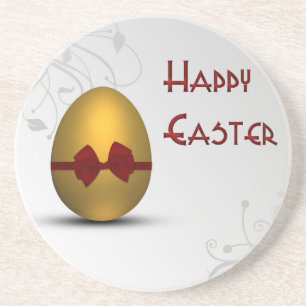 Golden paaseieren met boomgrilpatroon zandsteen onderzetter