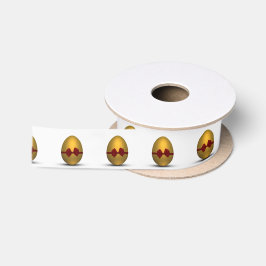 Golden paaseieren met rode baars satijnen lint