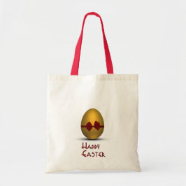 Golden paaseieren met rode baars tote bag