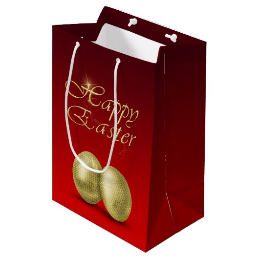 Golden paaseieren - Middelgrote Gift Bag Medium Cadeauzakje (Voorkant Gekanteld)