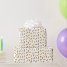 Golden Paint Strokes Wrapping Paper