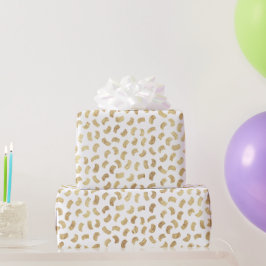 Golden Paint Strokes Wrapping Paper Cadeaupapier