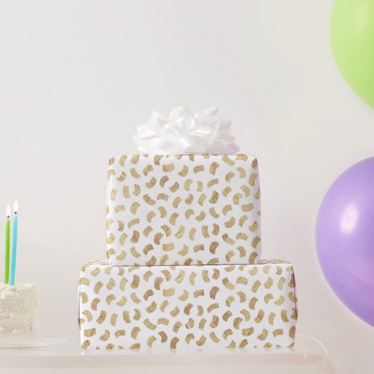 Golden Paint Strokes Wrapping Paper Cadeaupapier (Feestgeschenken)