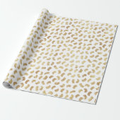 Golden Paint Strokes Wrapping Paper Cadeaupapier (Uitgerold)