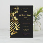 Golden Palm Black Gold Birthday Kaart (Staand voorkant)