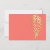 Golden Palm Frond Modern Minimalist RSVP (Achterkant)