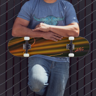 Golden Palm Fronds Tropisch Abstract Persoonlijk Skateboard