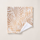 Golden Palm Tree Leaf Pattern Bad Handdoek (Wasdoekje)