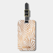 Golden Palm Tree Leaf Pattern Bagagelabel (Voorkant verticaal)