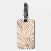Golden Palm Tree Leaf Pattern Bagagelabel (Achterkant verticaal)