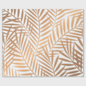 Golden Palm Tree Leaf Pattern Cadeaupapier (Vlak)