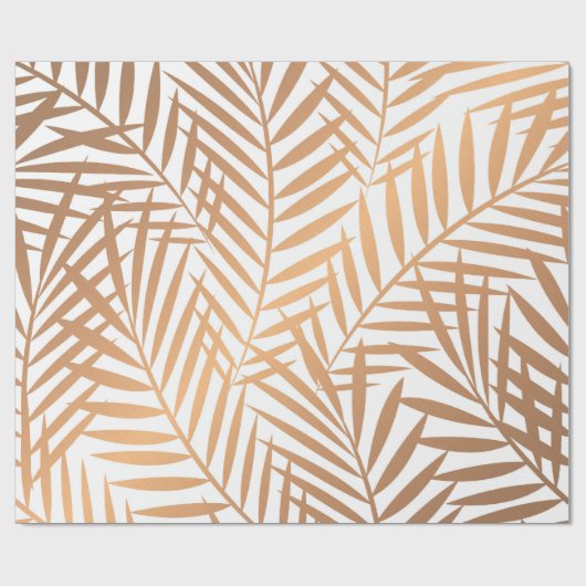 Golden Palm Tree Leaf Pattern Cadeaupapier (Vlak)