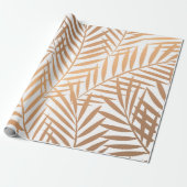 Golden Palm Tree Leaf Pattern Cadeaupapier (Uitgerold)