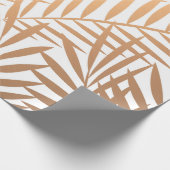 Golden Palm Tree Leaf Pattern Cadeaupapier (Hoek)