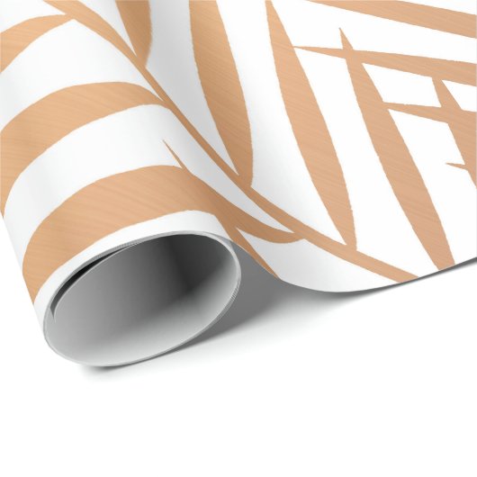 Golden Palm Tree Leaf Pattern Cadeaupapier (Rol Hoek)