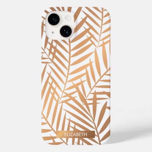 Golden Palm Tree Leaf Pattern Case-Mate iPhone Case (Achterkant)