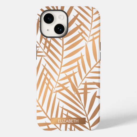 Golden Palm Tree Leaf Pattern Case-Mate iPhone Case (Achterkant)
